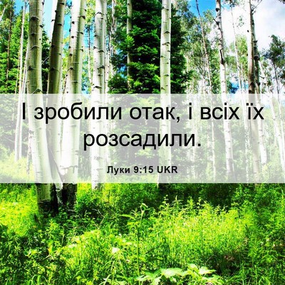 Picture 06 - Луки 9:15 UKR - І зробили отак, і всіх їх - Bible Verse Picture