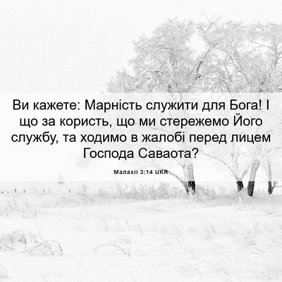 Picture 06 - Малахії 3:14 UKR - Ви кажете: Марність - Bible Verse Picture
