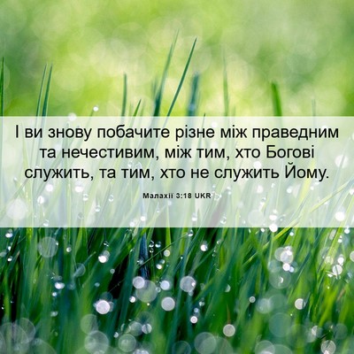 Picture 06 - Малахії 3:18 UKR - І ви знову побачите різне - Bible Verse Picture