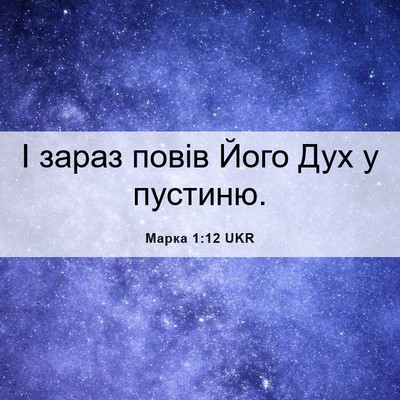 Picture 06 - Марка 1:12 UKR - І зараз повів Його Дух у - Bible Verse Picture