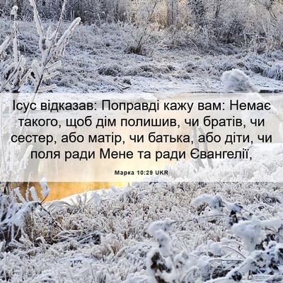 Picture 06 - Марка 10:29 UKR - Ісус відказав: Поправді - Bible Verse Picture