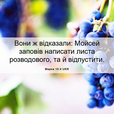 Picture 06 - Марка 10:4 UKR - Вони ж відказали: Мойсей - Bible Verse Picture