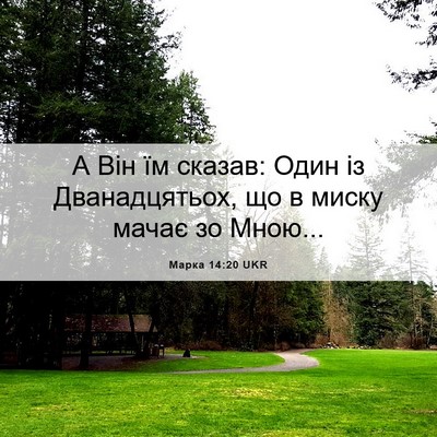 Picture 06 - Марка 14:20 UKR - А Він їм сказав: Один із - Bible Verse Picture