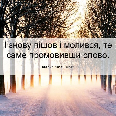 Picture 06 - Марка 14:39 UKR - І знову пішов і молився, те - Bible Verse Picture