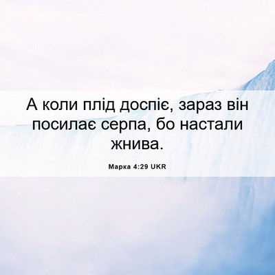 Picture 06 - Марка 4:29 UKR - А коли плід доспіє, зараз - Bible Verse Picture