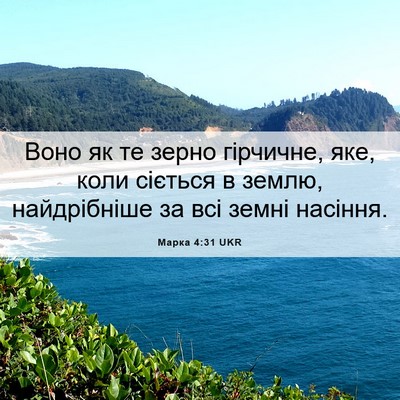 Picture 06 - Марка 4:31 UKR - Воно як те зерно гірчичне, - Bible Verse Picture