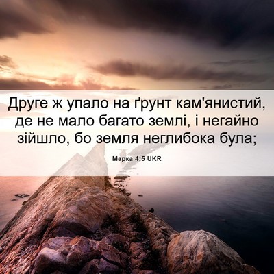 Picture 06 - Марка 4:5 UKR - Друге ж упало на ґрунт - Bible Verse Picture