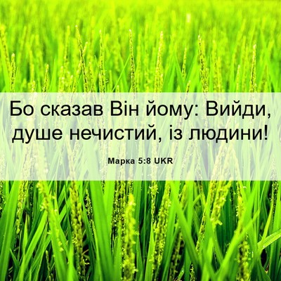 Picture 06 - Марка 5:8 UKR - Бо сказав Він йому: Вийди, - Bible Verse Picture