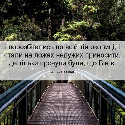 Picture 06 - Марка 6:55 UKR - і порозбігались по всій - Bible Verse Picture