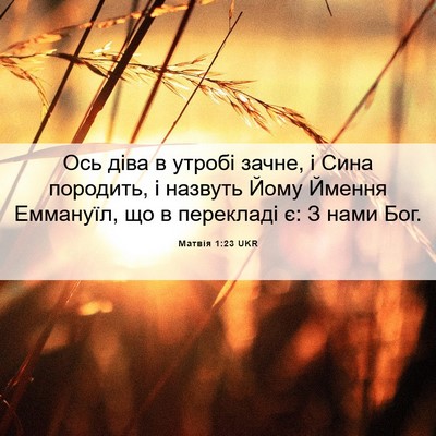 Picture 06 - Матвія 1:23 UKR - Ось діва в утробі зачне, і - Bible Verse Picture
