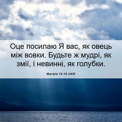 Picture 06 - Матвія 10:16 UKR - Оце посилаю Я вас, як овець - Bible Verse Picture