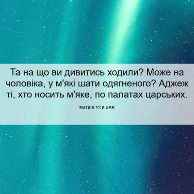 Picture 06 - Матвія 11:8 UKR - Та на що ви дивитись - Bible Verse Picture