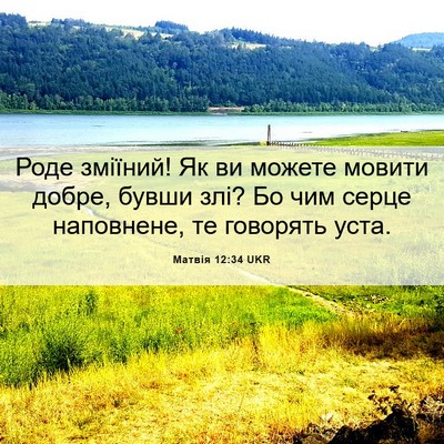 Picture 06 - Матвія 12:34 UKR - Роде зміїний! Як ви можете - Bible Verse Picture