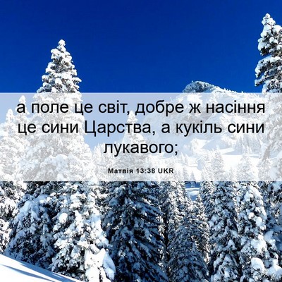 Picture 06 - Матвія 13:38 UKR - а поле це світ, добре ж - Bible Verse Picture
