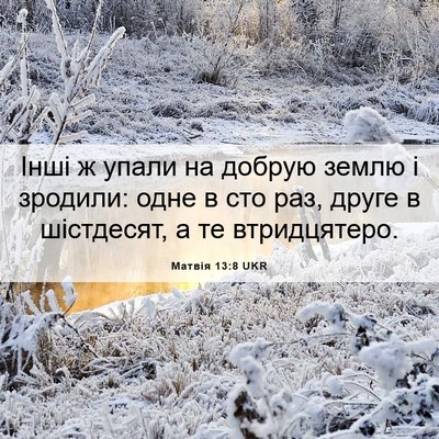 Picture 06 - Матвія 13:8 UKR - Інші ж упали на добрую - Bible Verse Picture