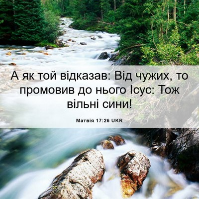Picture 06 - Матвія 17:26 UKR - А як той відказав: Від - Bible Verse Picture