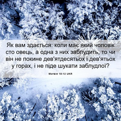 Picture 06 - Матвія 18:12 UKR - Як вам здається: коли має - Bible Verse Picture