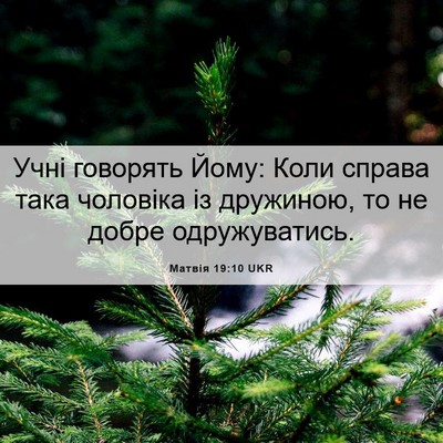 Picture 06 - Матвія 19:10 UKR - Учні говорять Йому: Коли - Bible Verse Picture
