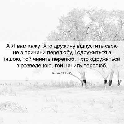 Picture 06 - Матвія 19:9 UKR - А Я вам кажу: Хто дружину - Bible Verse Picture