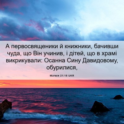 Picture 06 - Матвія 21:15 UKR - А первосвященики й - Bible Verse Picture