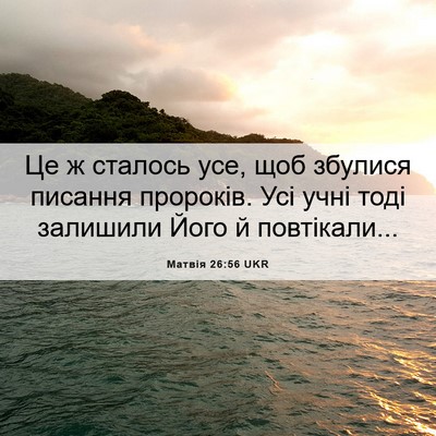 Picture 06 - Матвія 26:56 UKR - Це ж сталось усе, щоб - Bible Verse Picture