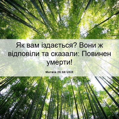 Picture 06 - Матвія 26:66 UKR - Як вам іздається? Вони ж - Bible Verse Picture