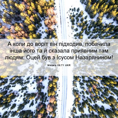 Picture 06 - Матвія 26:71 UKR - А коли до воріт він - Bible Verse Picture