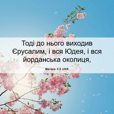 Picture 06 - Матвія 3:5 UKR - Тоді до нього виходив - Bible Verse Picture