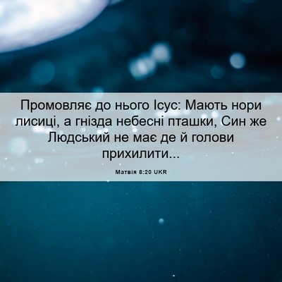 Picture 06 - Матвія 8:20 UKR - Промовляє до нього Ісус: - Bible Verse Picture