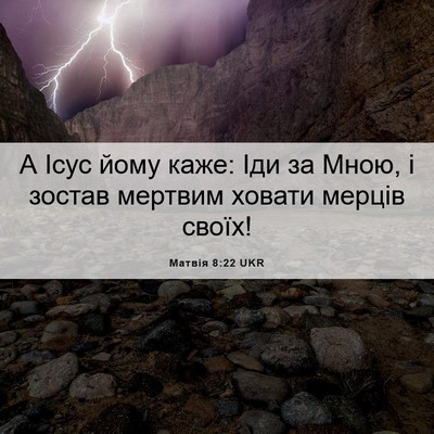 Picture 06 - Матвія 8:22 UKR - А Ісус йому каже: Іди за - Bible Verse Picture