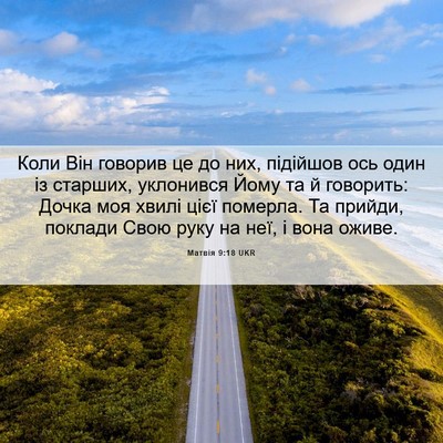 Picture 06 - Матвія 9:18 UKR - Коли Він говорив це до них, - Bible Verse Picture