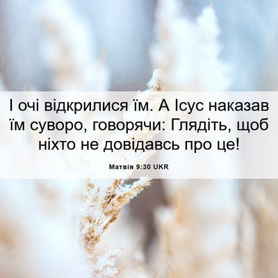 Picture 06 - Матвія 9:30 UKR - І очі відкрилися їм. А Ісус - Bible Verse Picture