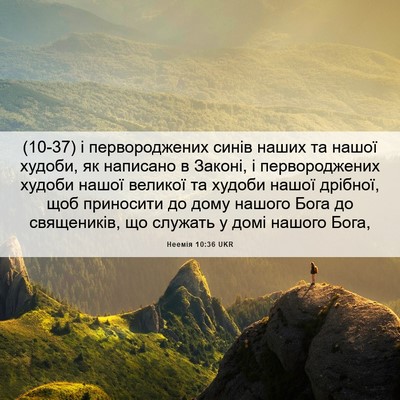 Picture 06 - Неемія 10:36 UKR - (10-37) і первороджених синів - Bible Verse Picture