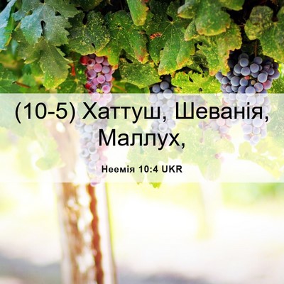 Picture 06 - Неемія 10:4 UKR - (10-5) Хаттуш, Шеванія, - Bible Verse Picture