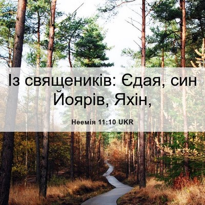 Picture 06 - Неемія 11:10 UKR - Із священиків: Єдая, син - Bible Verse Picture