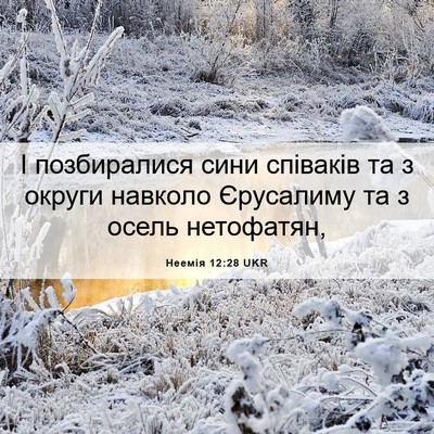 Picture 06 - Неемія 12:28 UKR - І позбиралися сини - Bible Verse Picture