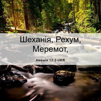 Picture 06 - Неемія 12:3 UKR - Шеханія, Рехум, - Bible Verse Picture