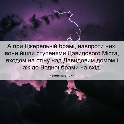 Picture 06 - Неемія 12:37 UKR - А при Джерельній брамі, - Bible Verse Picture