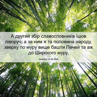 Picture 06 - Неемія 12:38 UKR - А другий збір - Bible Verse Picture