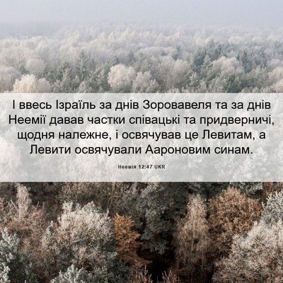 Picture 06 - Неемія 12:47 UKR - І ввесь Ізраїль за днів - Bible Verse Picture