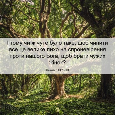 Picture 06 - Неемія 13:27 UKR - І тому чи ж чуте було таке, - Bible Verse Picture