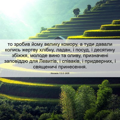 Picture 06 - Неемія 13:5 UKR - то зробив йому велику - Bible Verse Picture