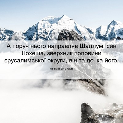 Picture 06 - Неемія 3:12 UKR - А поруч нього направляв - Bible Verse Picture