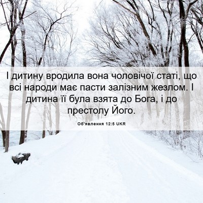 Picture 06 - Об'явлення 12:5 UKR - І дитину вродила вона - Bible Verse Picture