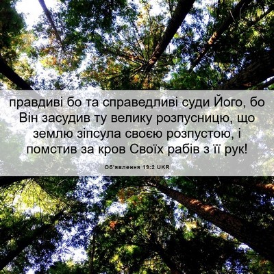 Picture 06 - Об'явлення 19:2 UKR - правдиві бо та справедливі - Bible Verse Picture
