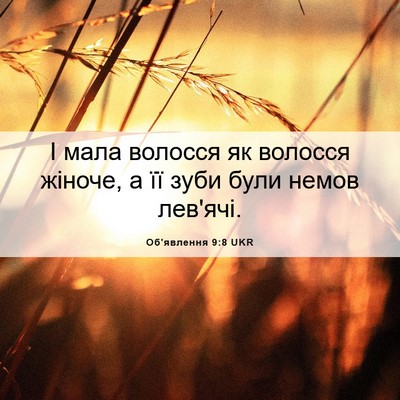 Picture 06 - Об'явлення 9:8 UKR - І мала волосся як волосся - Bible Verse Picture