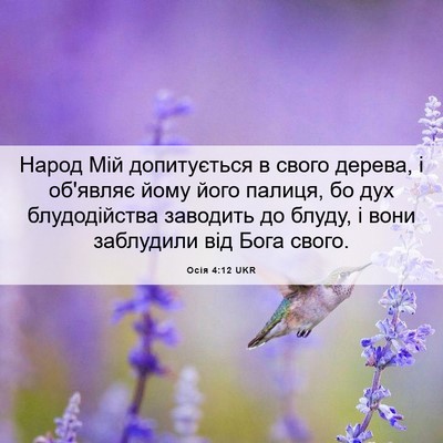 Picture 06 - Осія 4:12 UKR - Народ Мій допитується в - Bible Verse Picture
