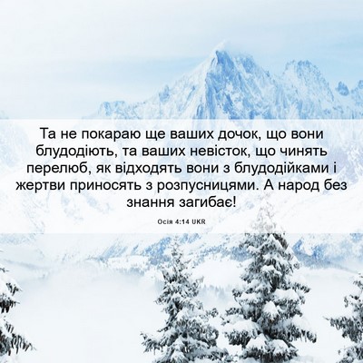 Picture 06 - Осія 4:14 UKR - Та не покараю ще ваших - Bible Verse Picture