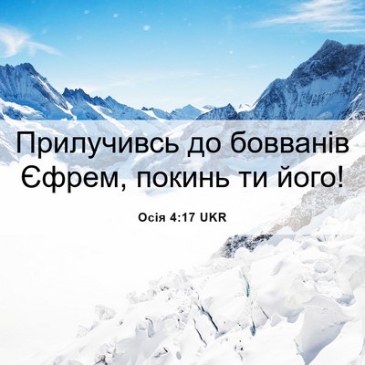 Picture 06 - Осія 4:17 UKR - Прилучивсь до бовванів - Bible Verse Picture