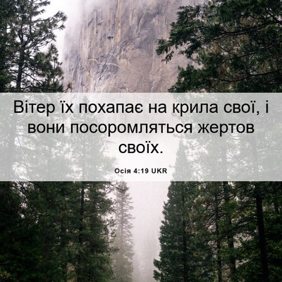 Picture 06 - Осія 4:19 UKR - Вітер їх похапає на крила - Bible Verse Picture
